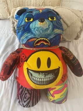 Sprayground Designer Plush Backpack – Limited Edition Art Bear – Rare